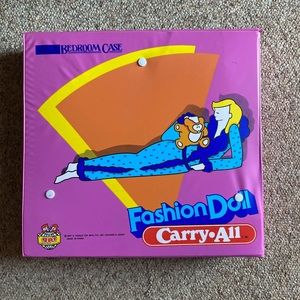 Vintage 1987 Fashion Doll Barbie Bedroom Carrying Case Storage Playset